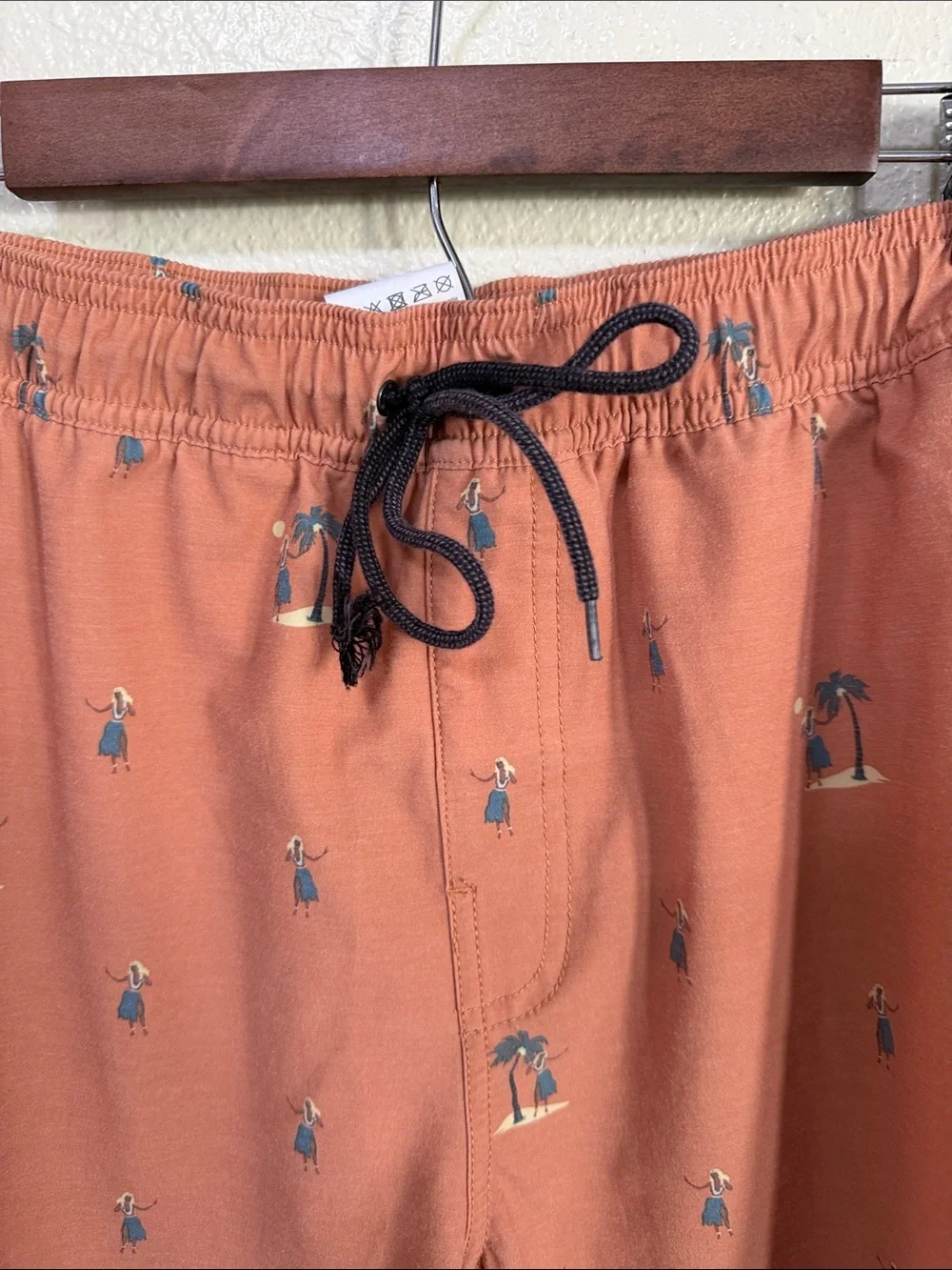 Rip Curl Men's Rust Orange Palm Print Swim Trunks